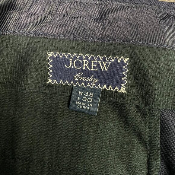 J. CREW Crosby Loro Piana Suit Pants Dress Mens 35 x 30 Fits 37 x 29.5 Navy Wool - Picture 6 of 16